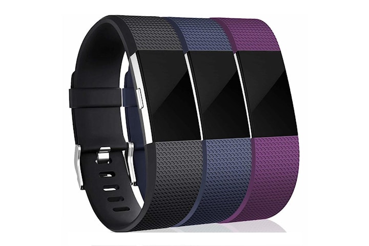 Fitbit Charge 2 armband 3-pack Svart/Blå/Lila (S)