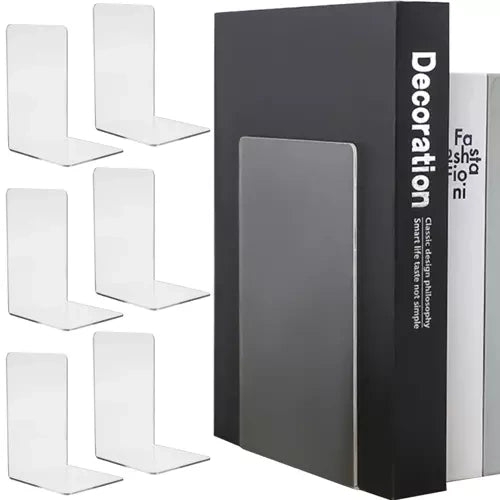 Bokstöd i transparent akryl 18,5x12x12 cm 6-pack
