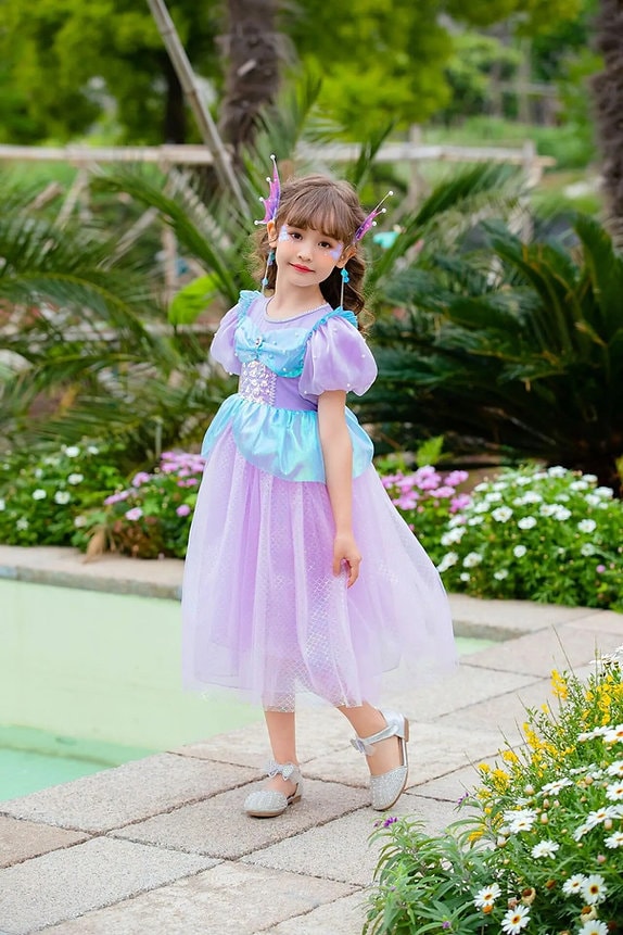 Prinsessklänning med puffärmar barn (6 av 9)