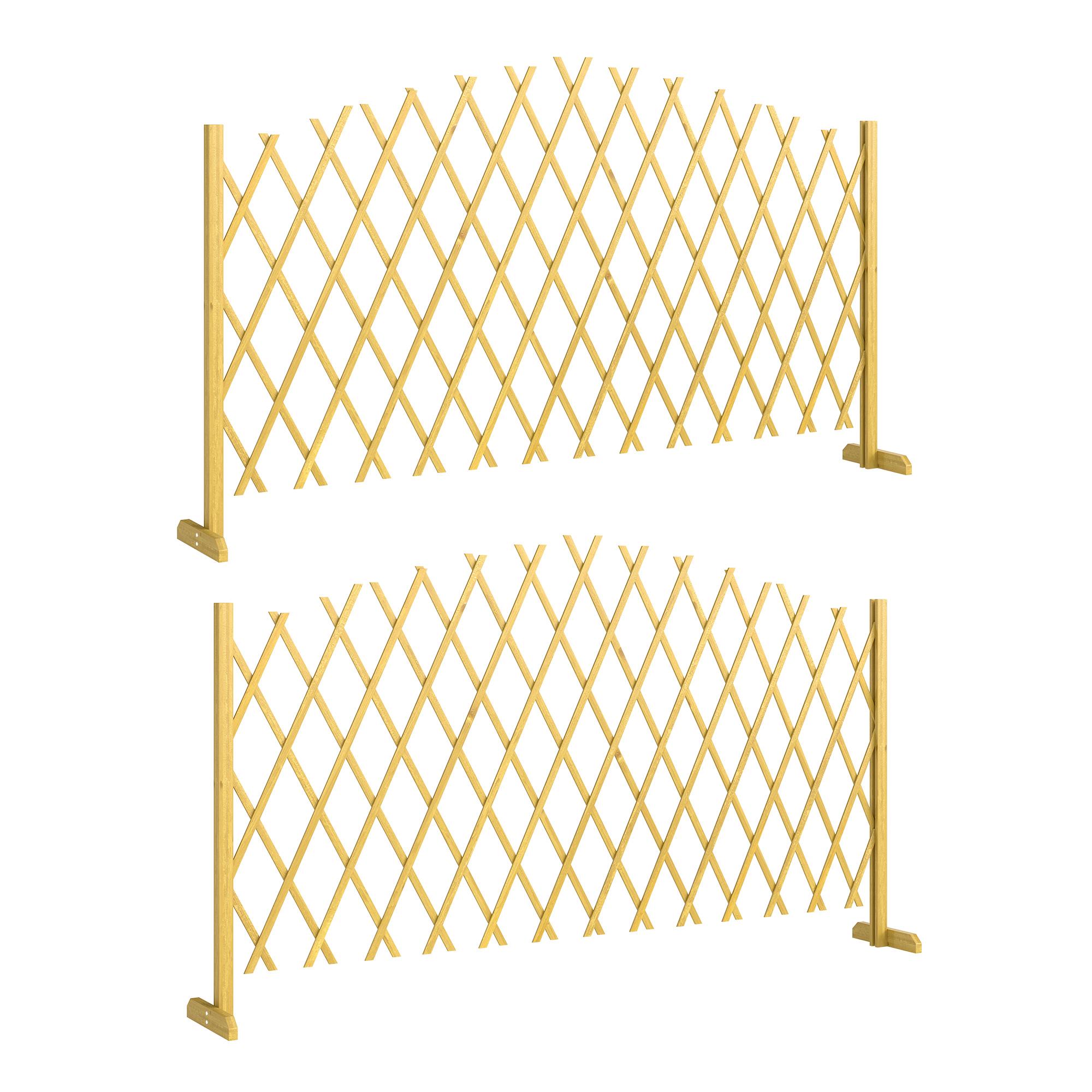 Set med 2 utdragbara träpaneler för utomhusbruk, för terrassdekoration, 180x30x103 cm, naturfärgad
