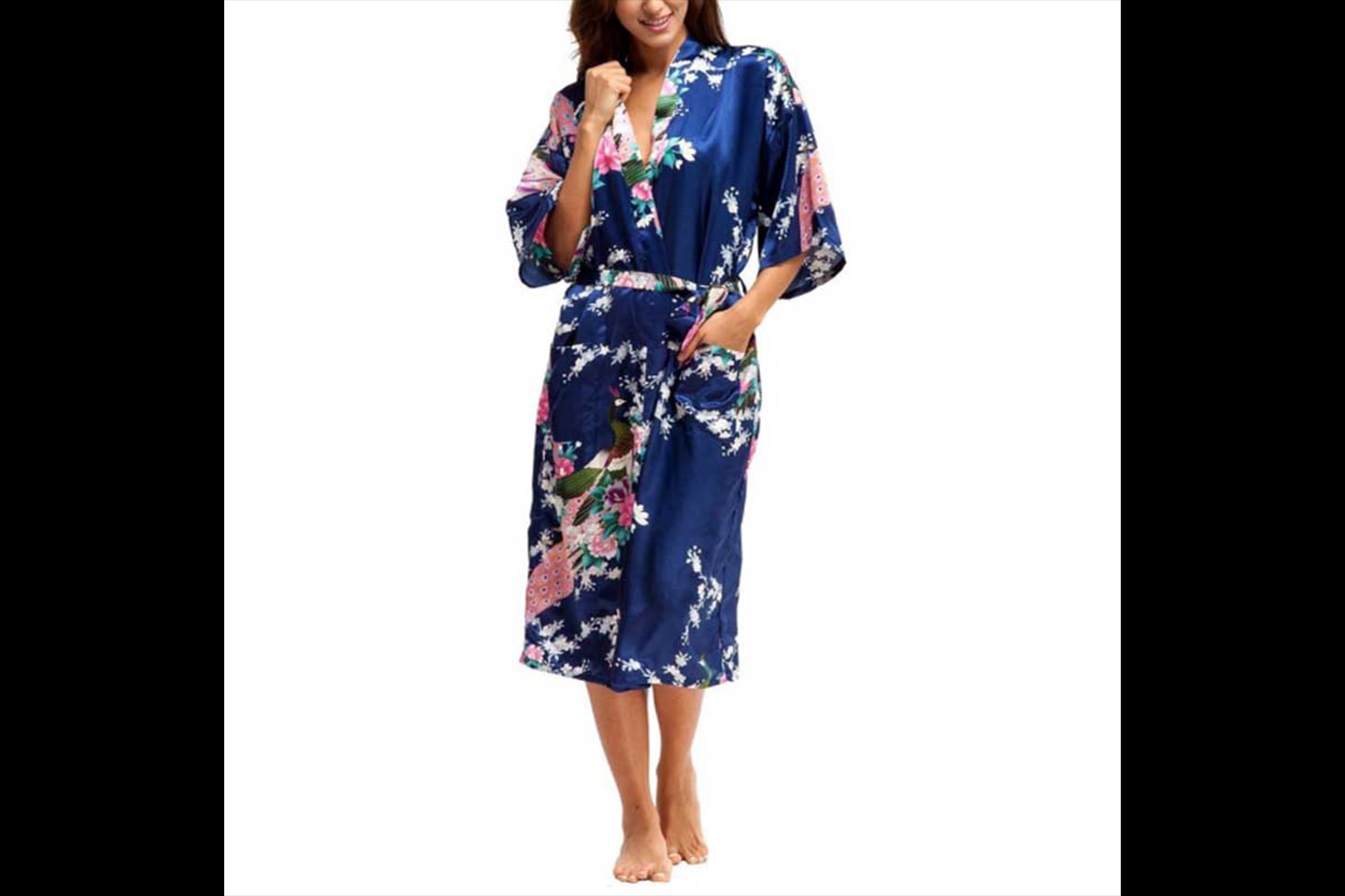 Kimono morgonrock i siden (7 av 15) (8 av 15)