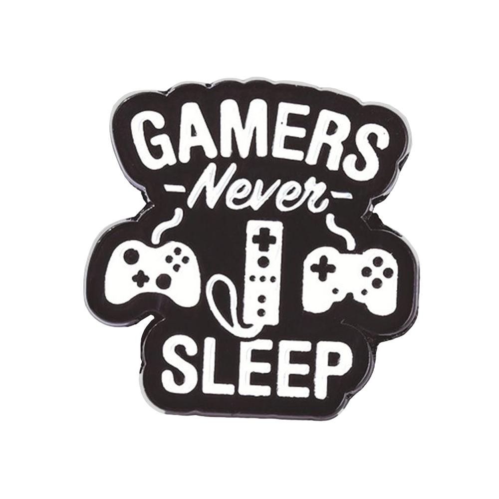 Product Image for Brosje, Metal - Gamers Never Sleep