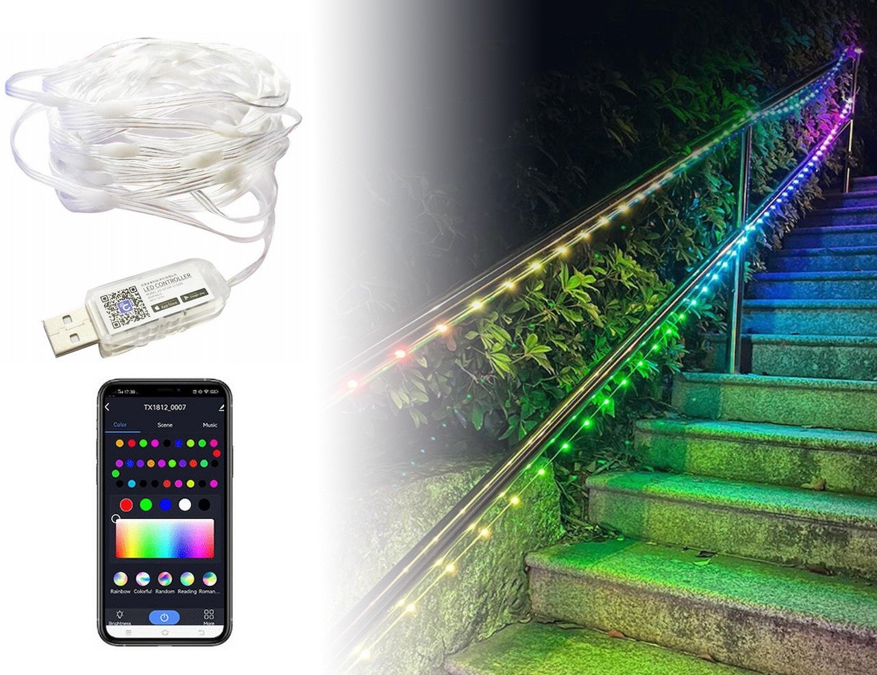 Smart LED-stripe 10m: Lys opp hjemmet ditt (1 av 8)
