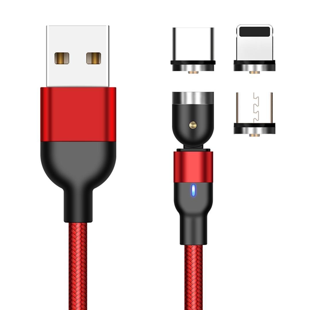 Magnetisk kabel, Lightning + Micro USB + USB-C, 3A (9 av 14)