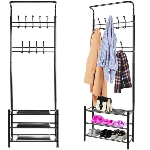 Klesstativ med skohylle 192 cm