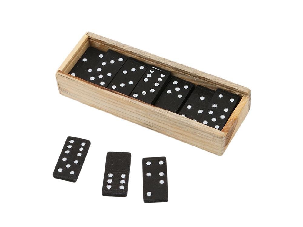 Trä dominospel i en låda 28 bitar (1 av 6)
