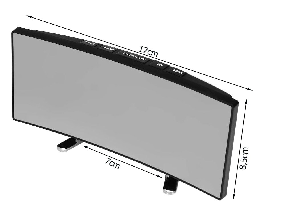 Digital vekkerklokke med termometer og speilglass (3 av 6)