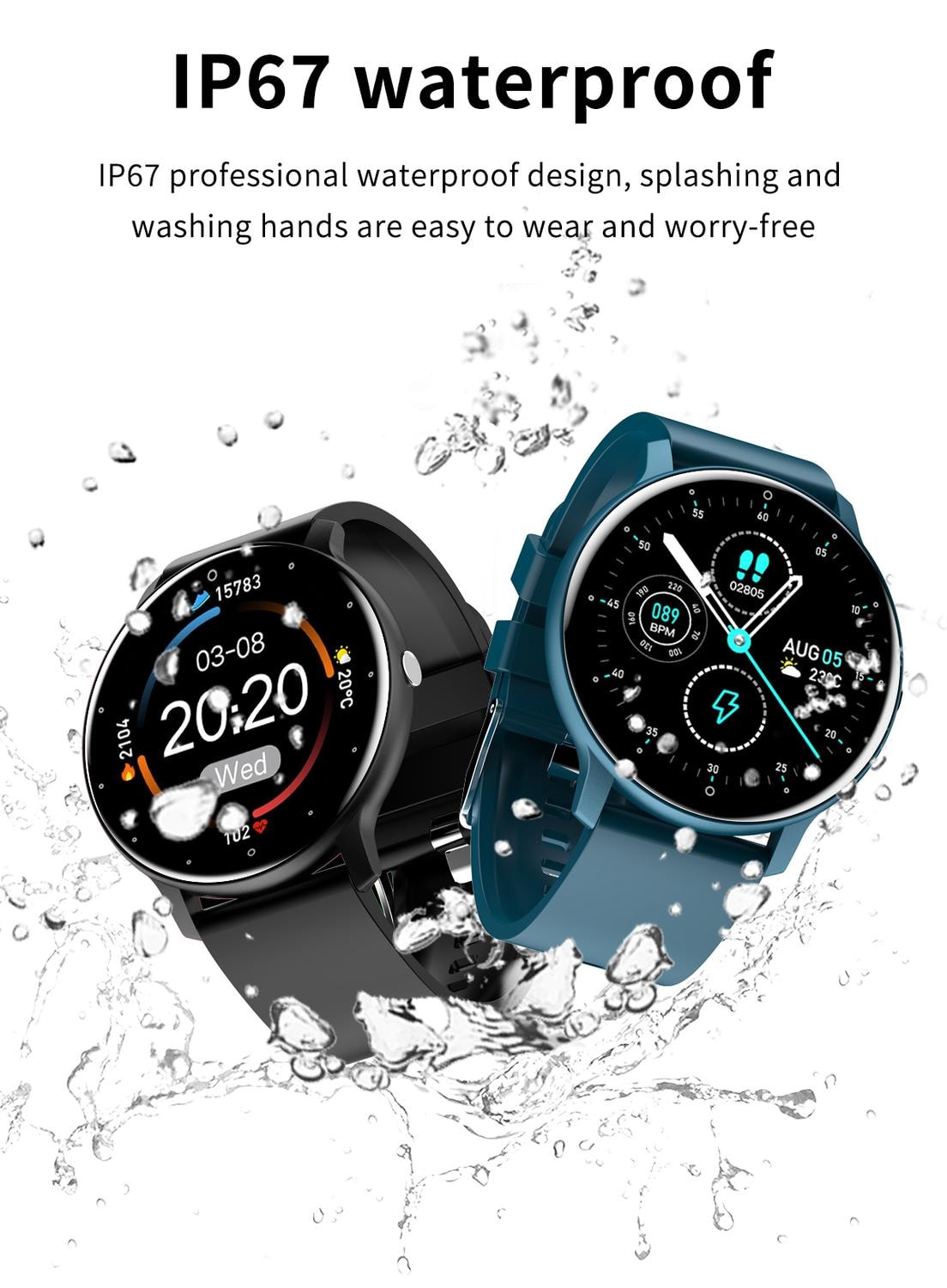 Smart watch / Träningsklocka ZL02D Svart (7 av 8)