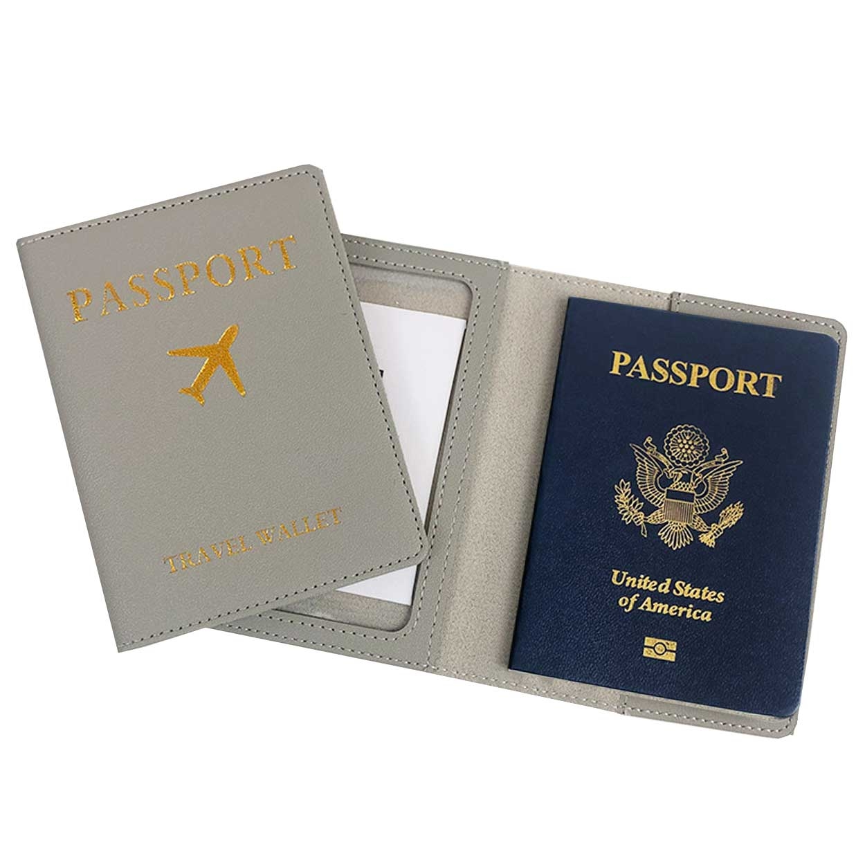 Passfodral Passhållare Konstläder Grå