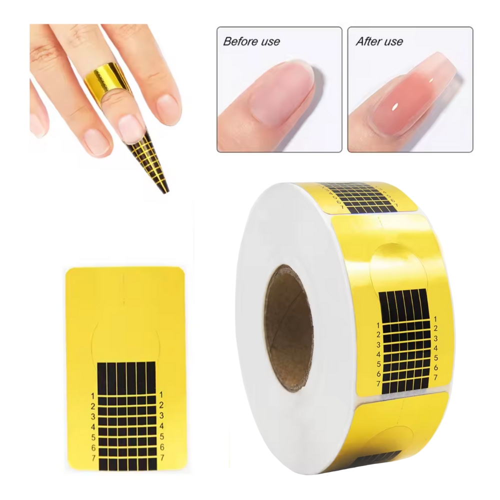Nagelmallar 500-pack - Nagelförlängning & Formning - Nail Forms i Rulle