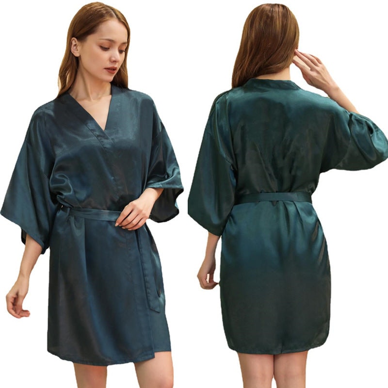 Kimono morgenkåpe i sateng dame (5 av 10)