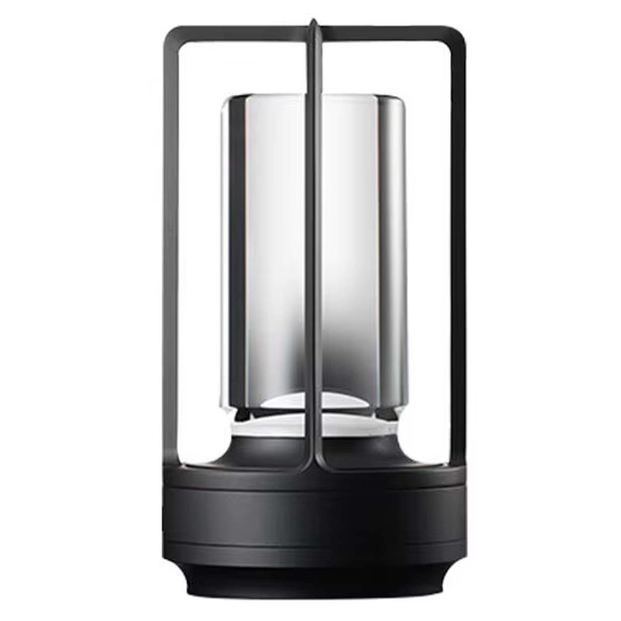 Trådløs LED Lampe - Oppladbar Bordlampe i Metall Lykte Svart