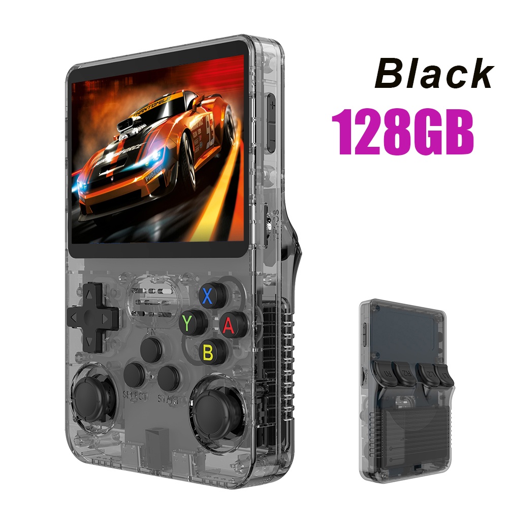 128G R36S Retro handhållen videospelskonsol Linux System 3,5 tums IPS-skärm R35s Pro Portable Pocket Video Player 64GB spel