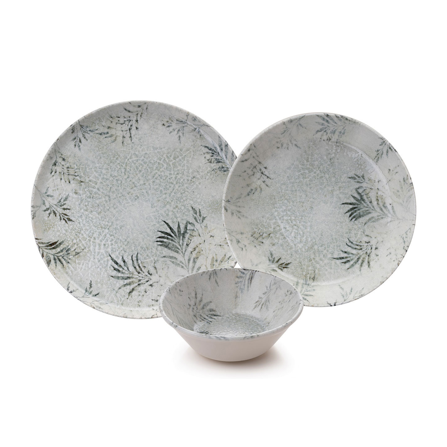 Product Image for Hermia tallriksset vit/grön, 18 delar
