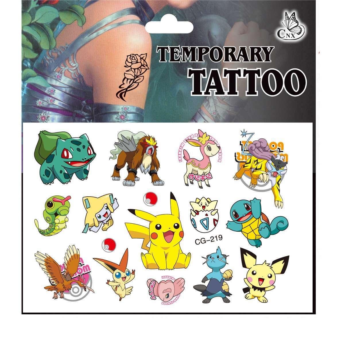 Pokémon tatueringar - 4 ark - Barn tatueringar - Pikachu (3 av 5)