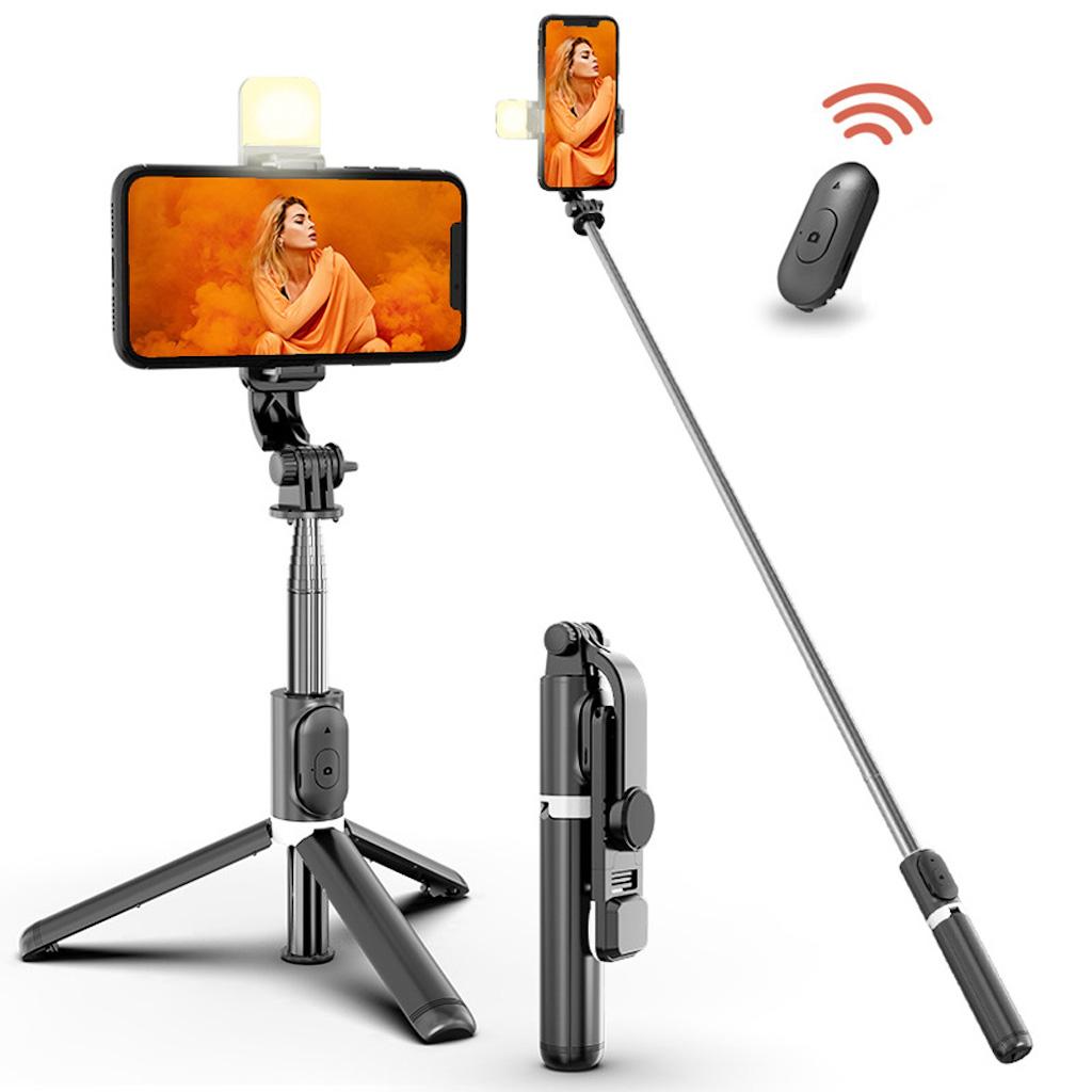 Trådløs Bluetooth Selfie Stick med lys