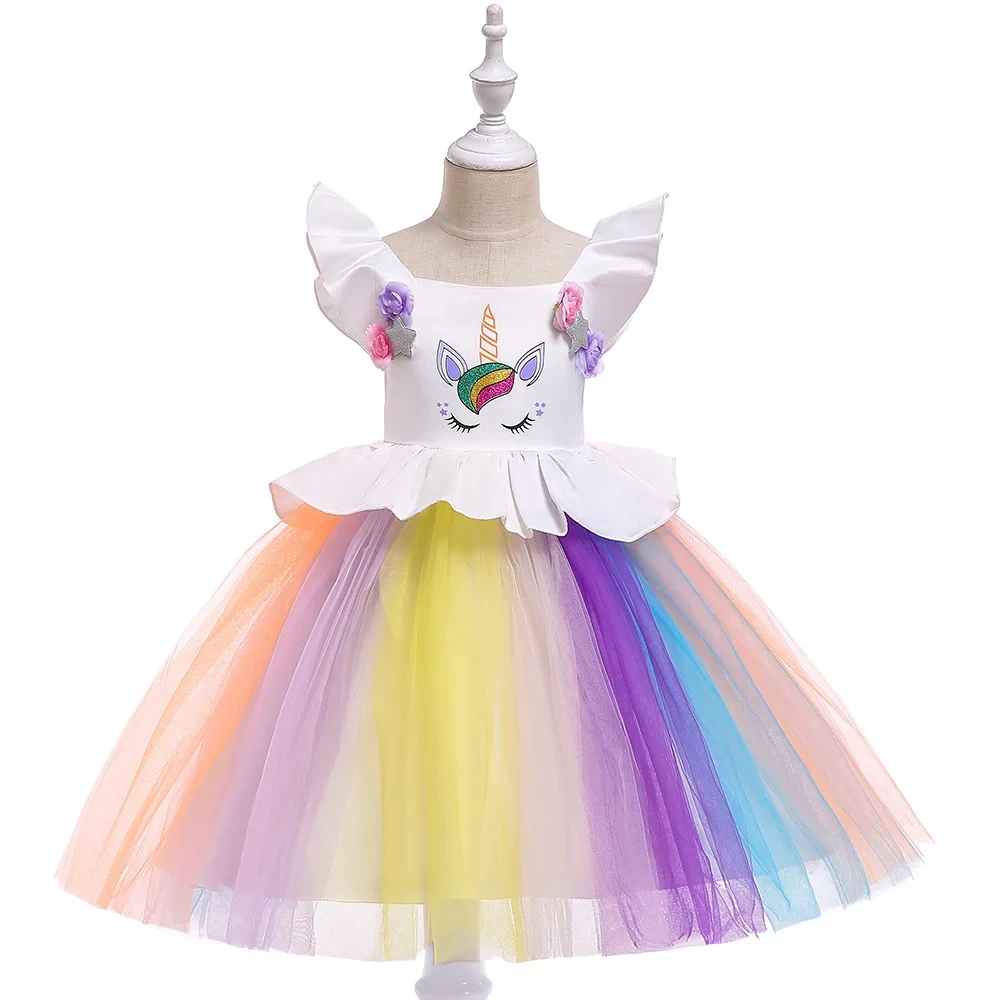 Färgglad prinsessklänning för barn (3 av 9)