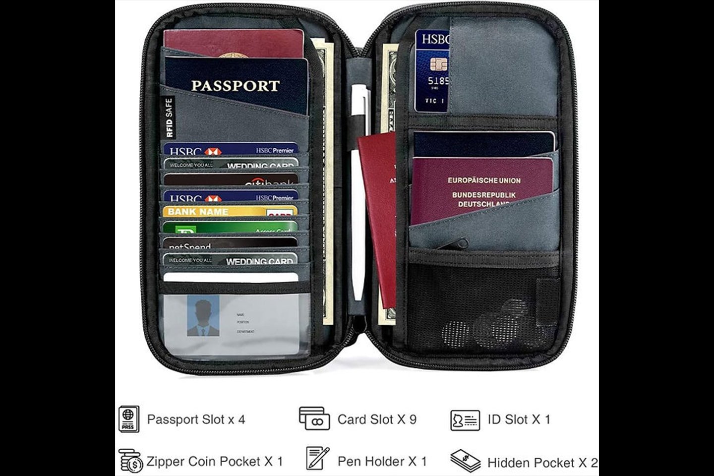 Reseplånbok med RFID-skydd (2 av 9)