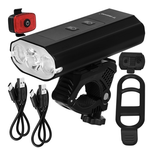 LED cykellampa med baklampa 1300 lumen