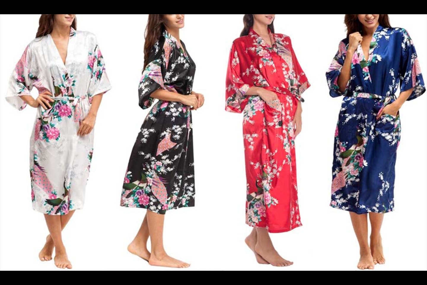 Kimono morgonrock i siden (13 av 15)