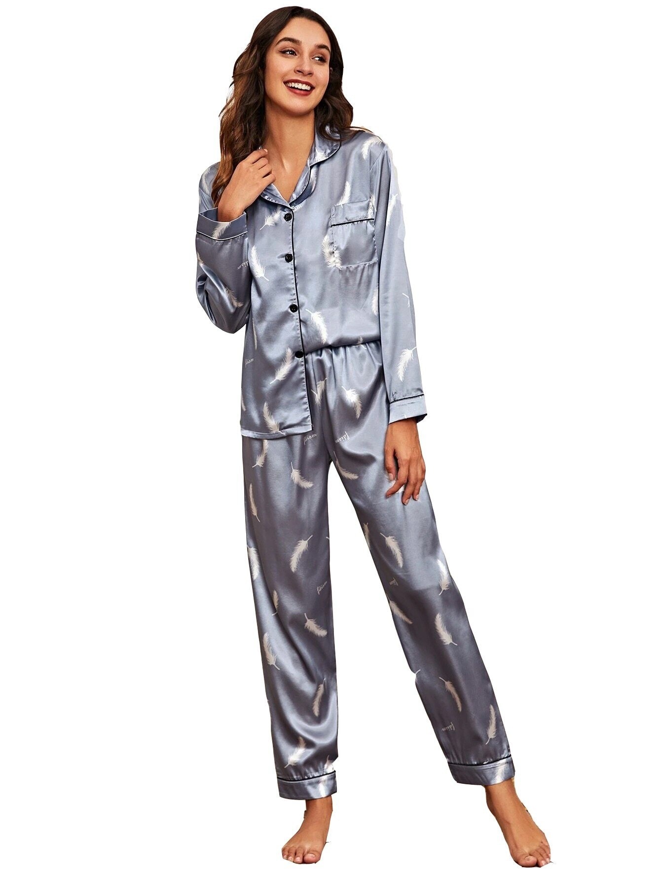 Pyjamassett med skjorte og bukse (13 av 23)