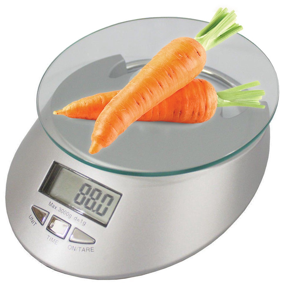 Digital köksvåg 5 kg 1 g LCD härdat glas 19x16 cm