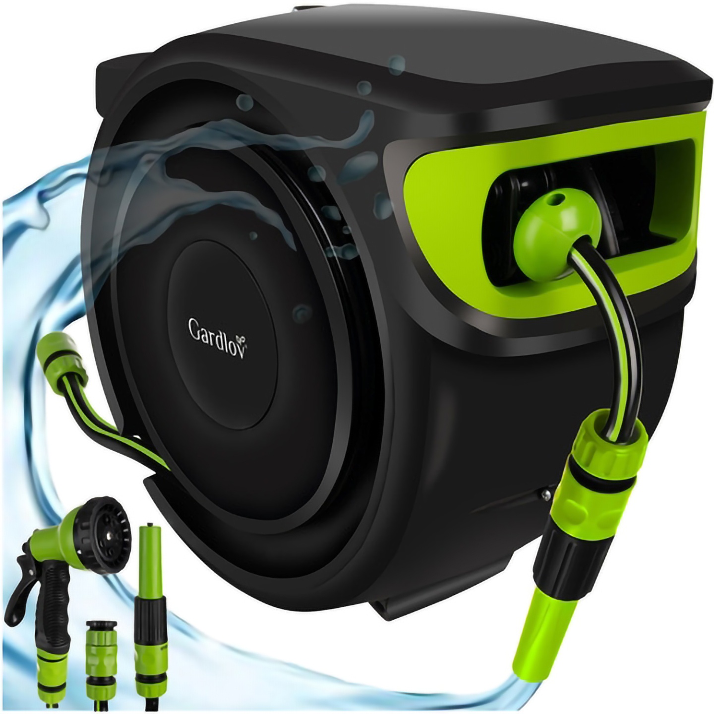 Hageslange med slangetrommel 25 m