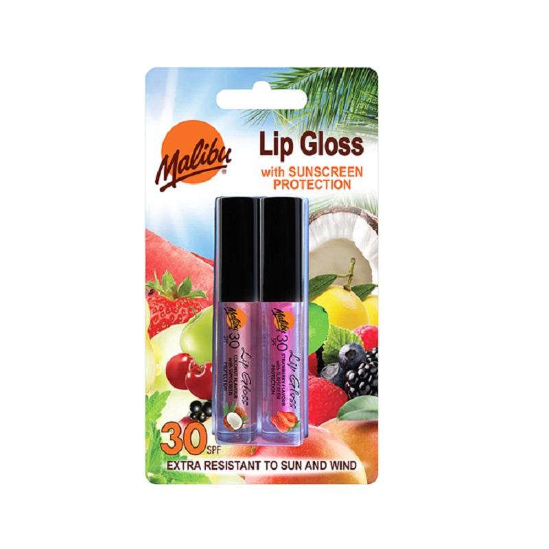 Product Image for Malibu 2 pack Lip Gloss Coconut & Strawberry SPF30
