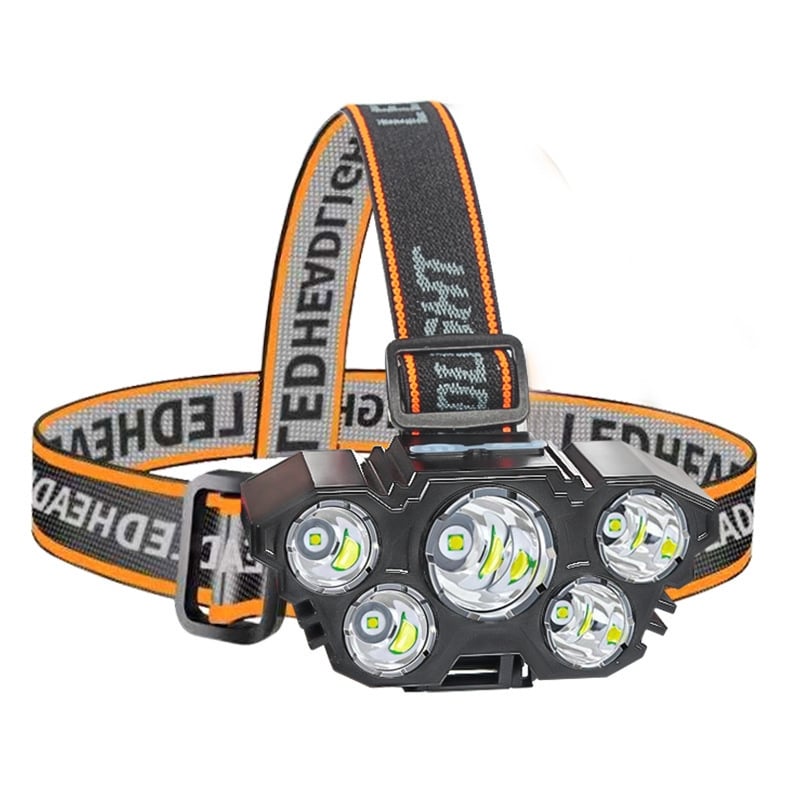 5 LED oppladbar hodelykt