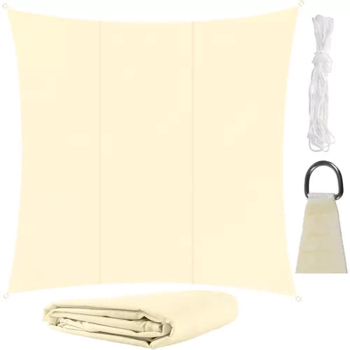 Solskyddssegel fyrkantigt 3,6x3,6 m beige polyester 120 g/m²