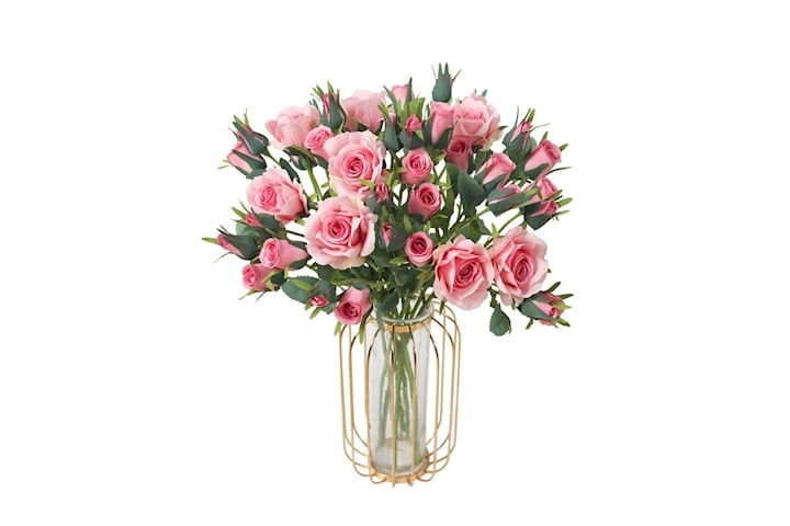 Rosebukett med 20 realistiske roser (4 kvister)