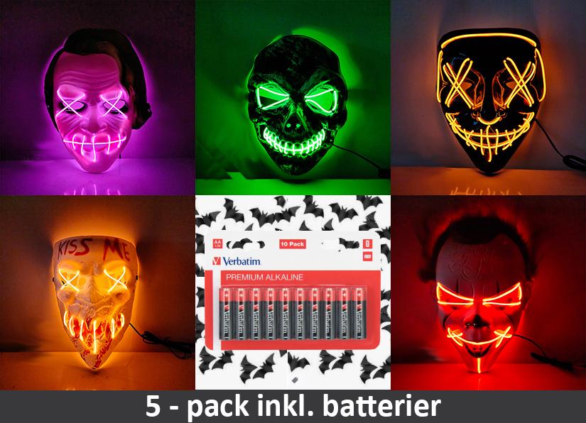 Product Image for Halloween LED Mask 5 pack inkl batterier