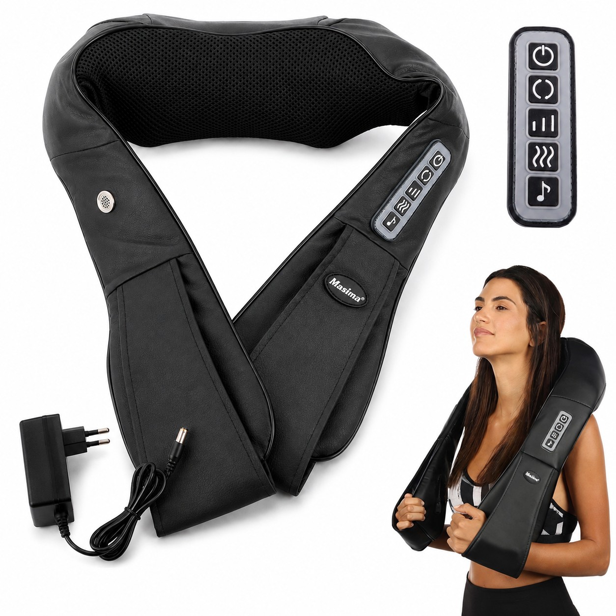 Shiatsu massasjepute med varmefunksjon