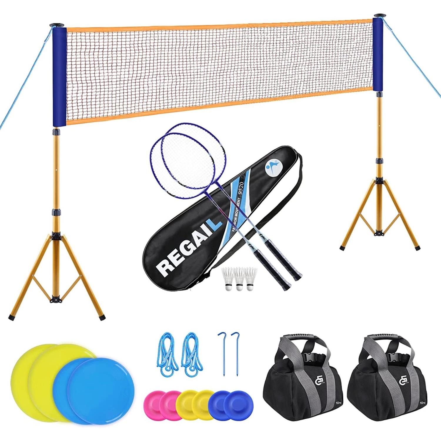 Komplett set för badminton och frisbee (inkl monteringsvikter för nätet) (5 av 6)