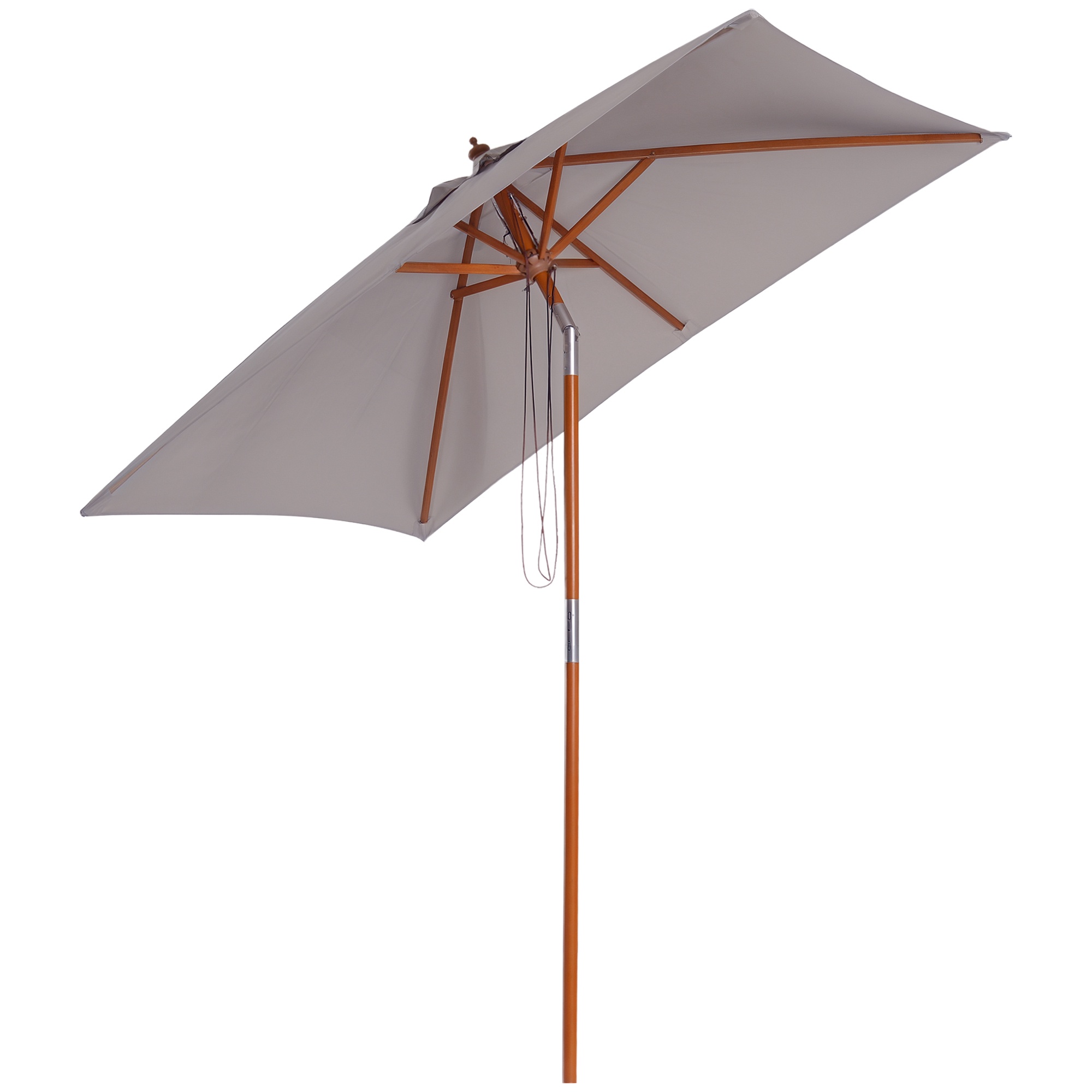 Parasoll 200x150x235 cm, hopfällbar, 3-våningar, rektangulär, vattenavvisande, UV-beständig, grå