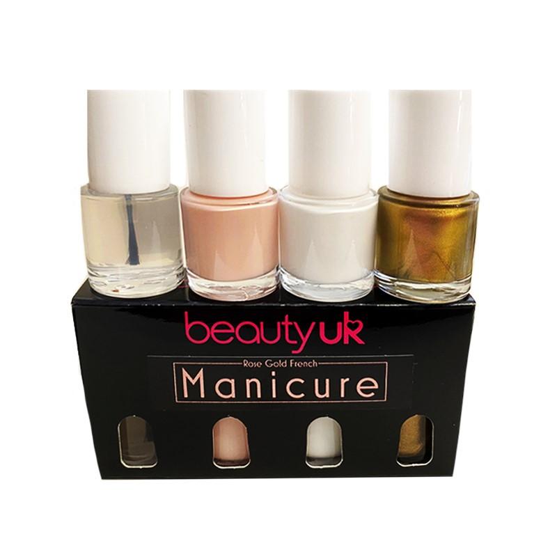 Beauty UK Rose Gold French Manicure Set 4x9ml