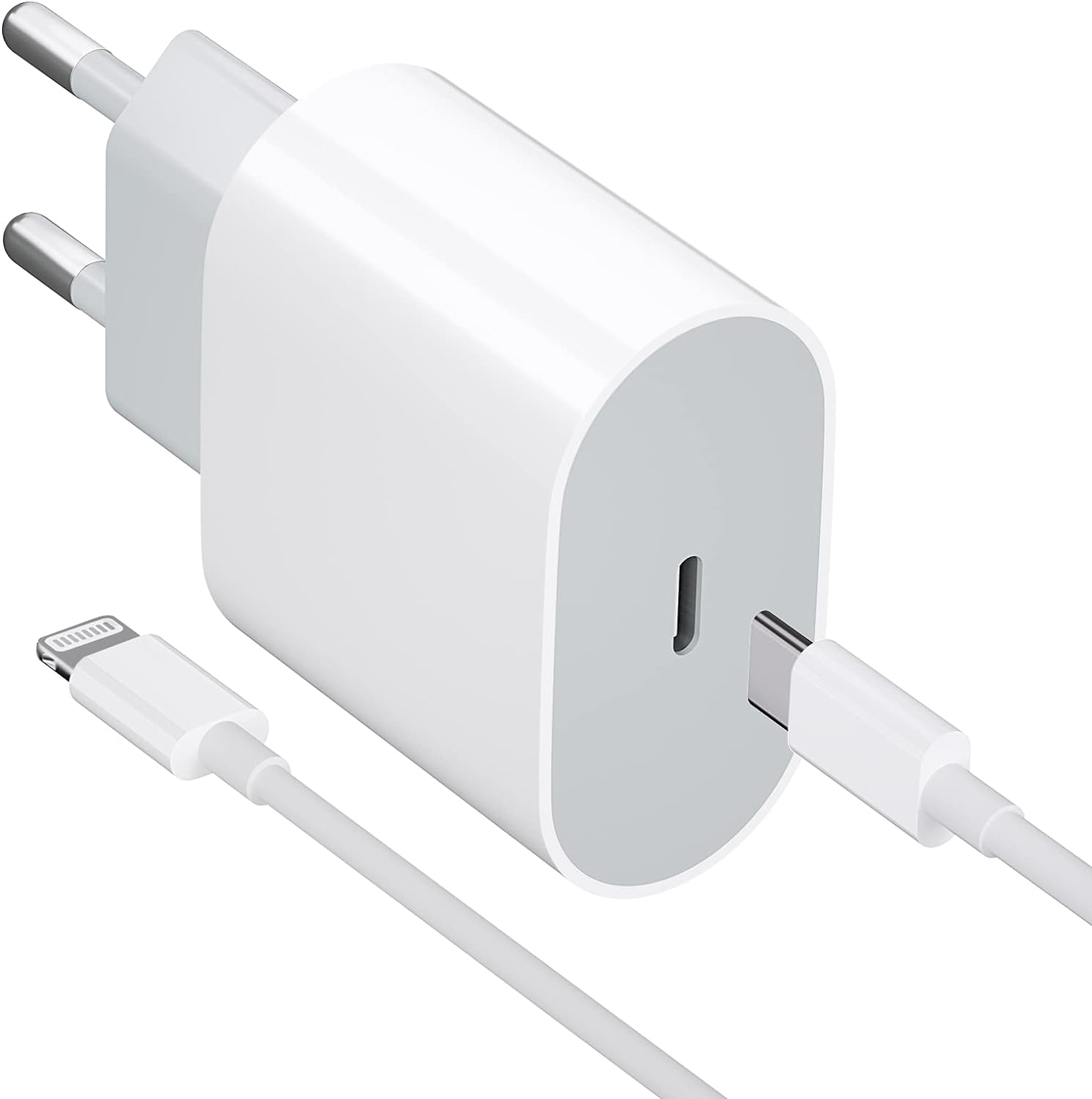 20W USB-C Strömadapter snabbladdare iPhone + 1M Lighting Kabel