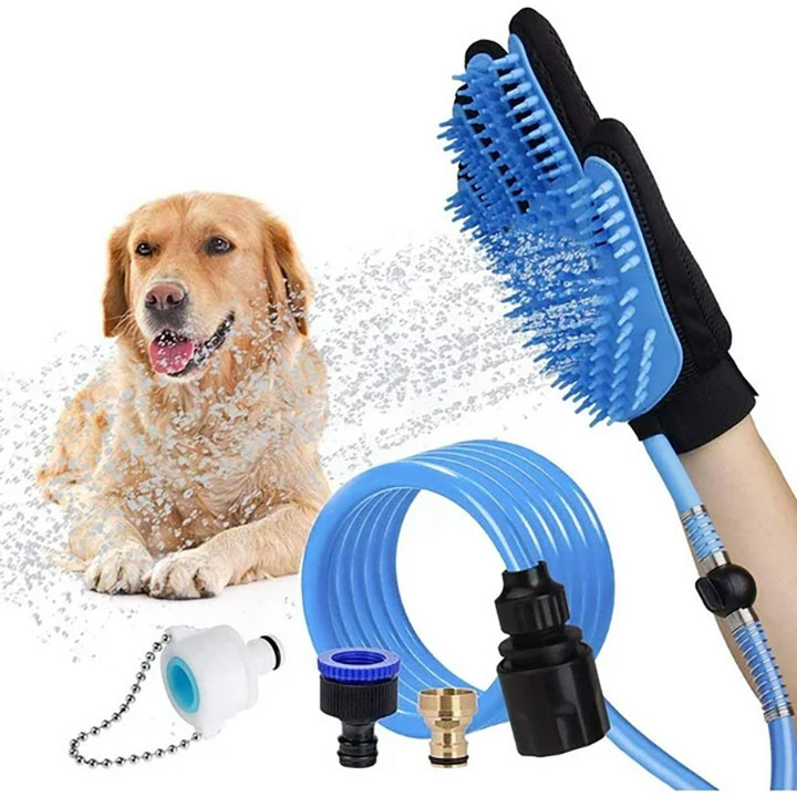 Product Image for 3i1 duschhandske för djur med duschslang