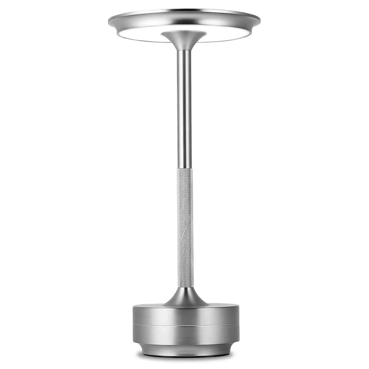 Trådløs Bordlampe i Metall - Oppladbar LED Industriell Design Sølv