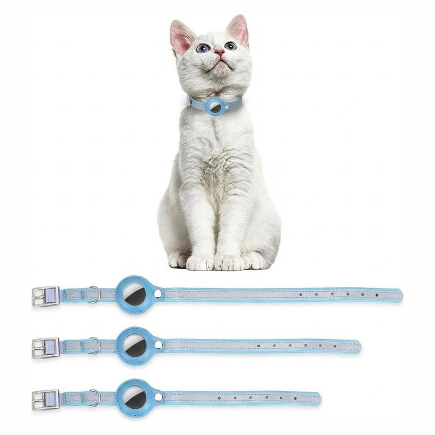 Halsband för AirTag med reflex för katter