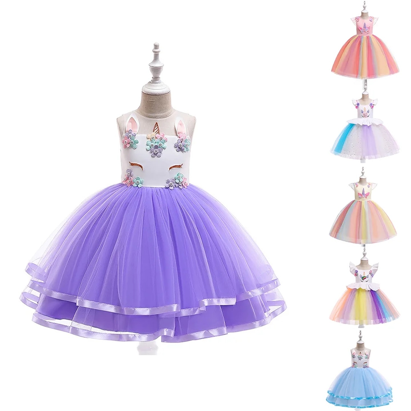 Färgglad prinsessklänning för barn (1 av 9)
