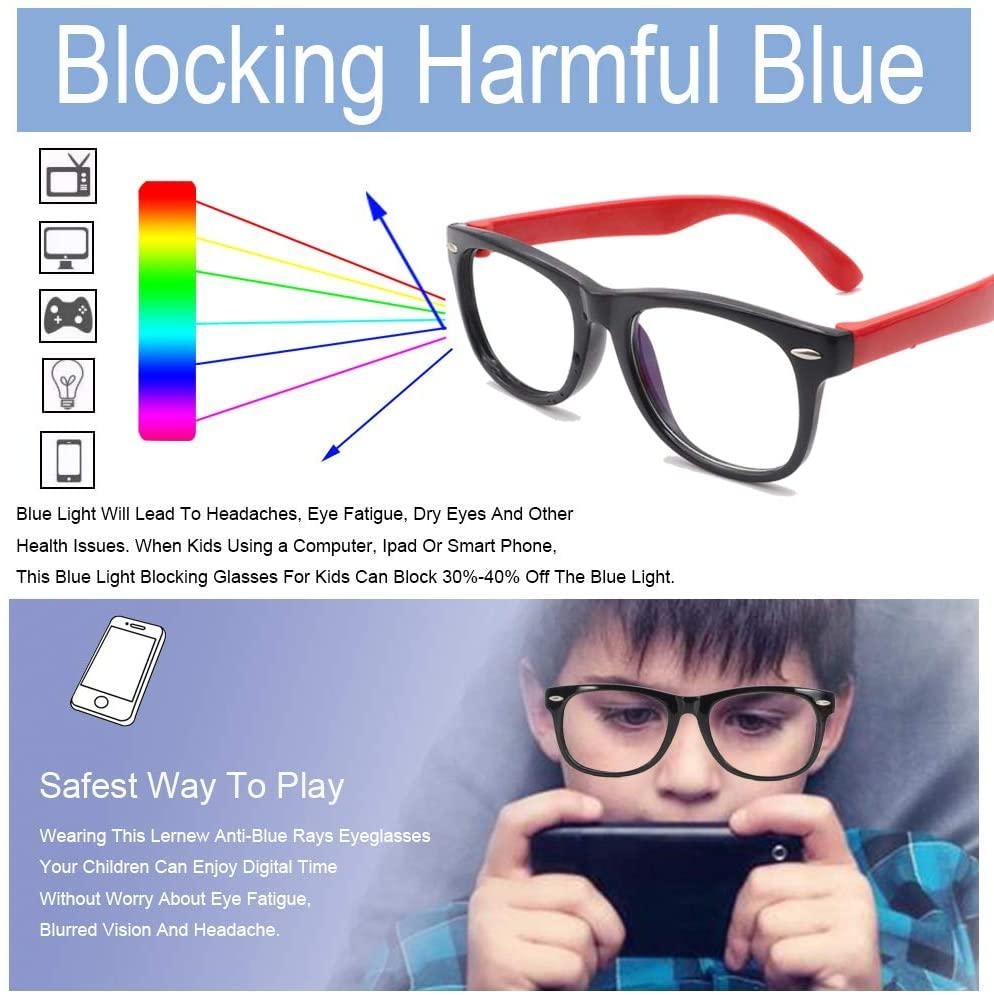 Blue Light glasögon med blåljusfilter, för barn (3-12 år) Svart/Röd (5 av 13)