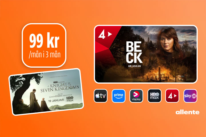 TV & Streaming hos Allente för endast 99 kr/mån i 3 månader