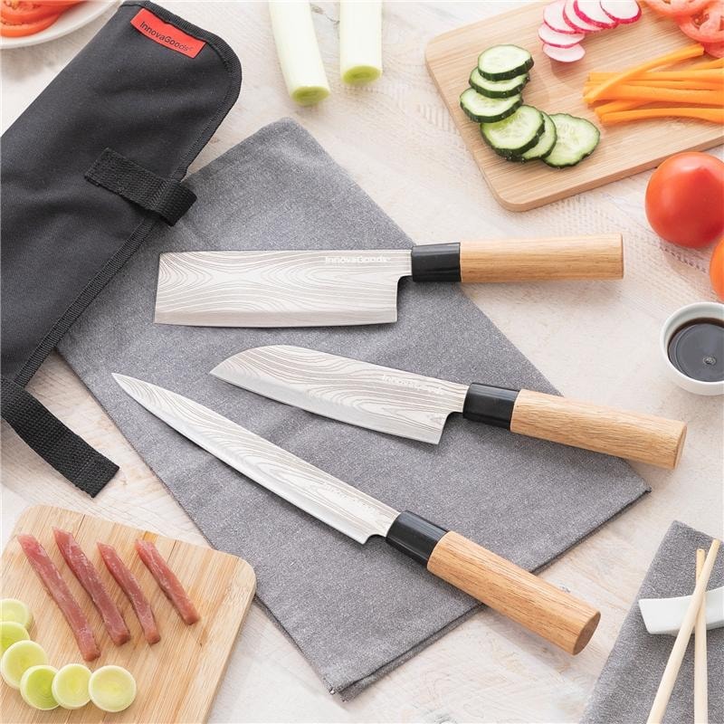 InnovaGoods Knivsett med 3 japanske kniver + veske (2 av 11)