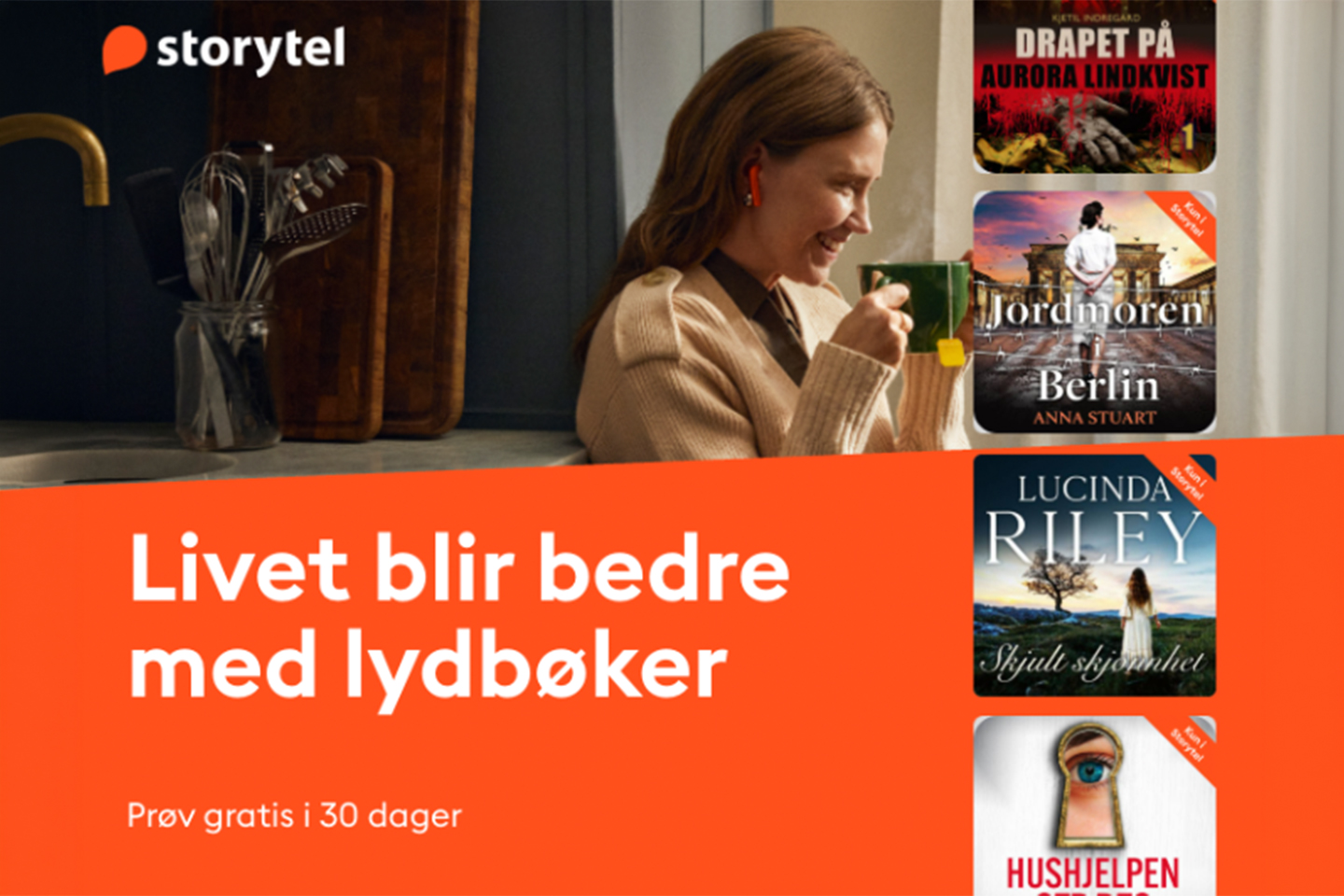 Prøv Storytel Unlimited gratis i 30 dager!