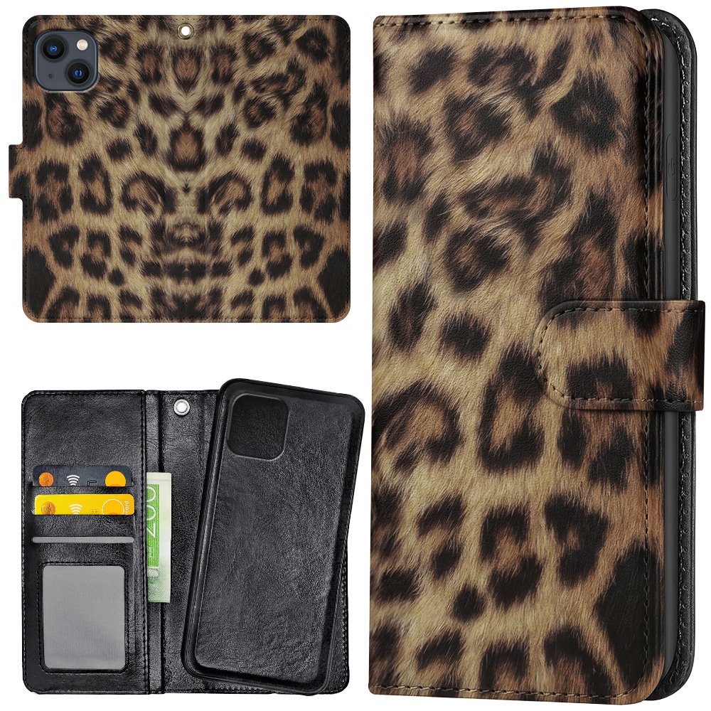 Plånboksfodral Leopard för iPhone 15