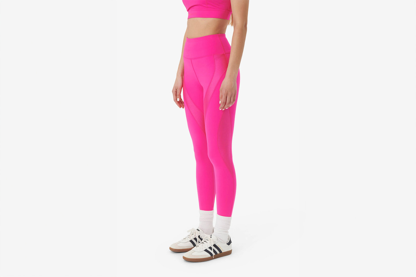 7 DAYS Active Panelled Tights, Pink Glo