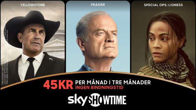 3 månader Sky Showtime för 45 kr i månaden (1 av 2)