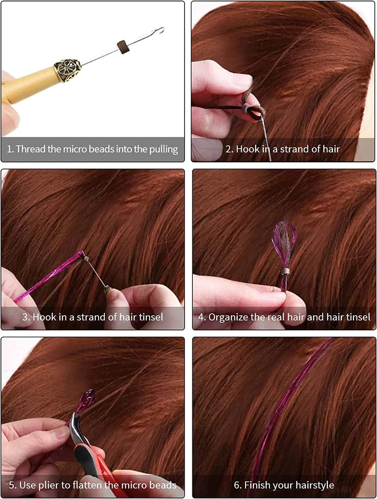 Glitter-extensions til håret, 12 farger (5 av 8)