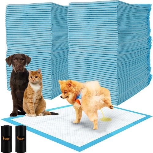 Hygienunderlag 60x90 cm 100-pack + soppåsar 30 st för hund/katt